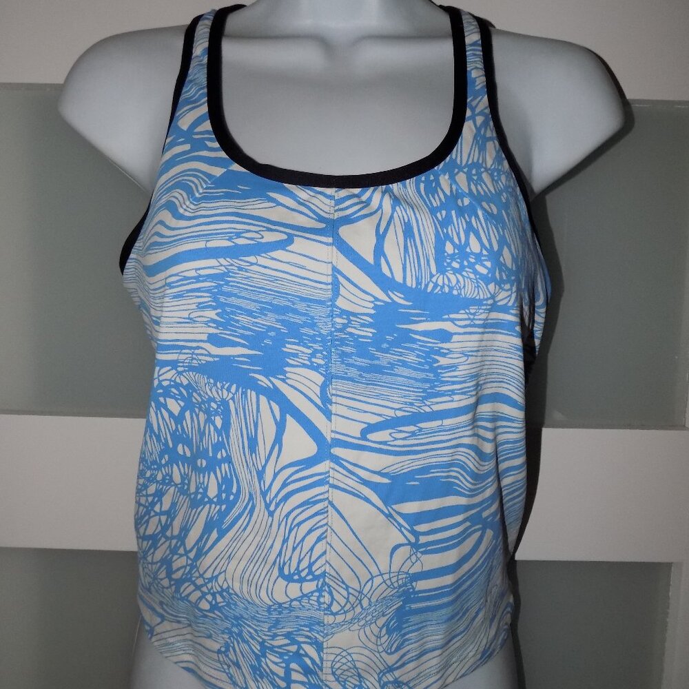 REEBOK HYDRA MOVE LIGHT BLUE RACERBACK BRA TANK BLACK SIZE M WOMEN'S